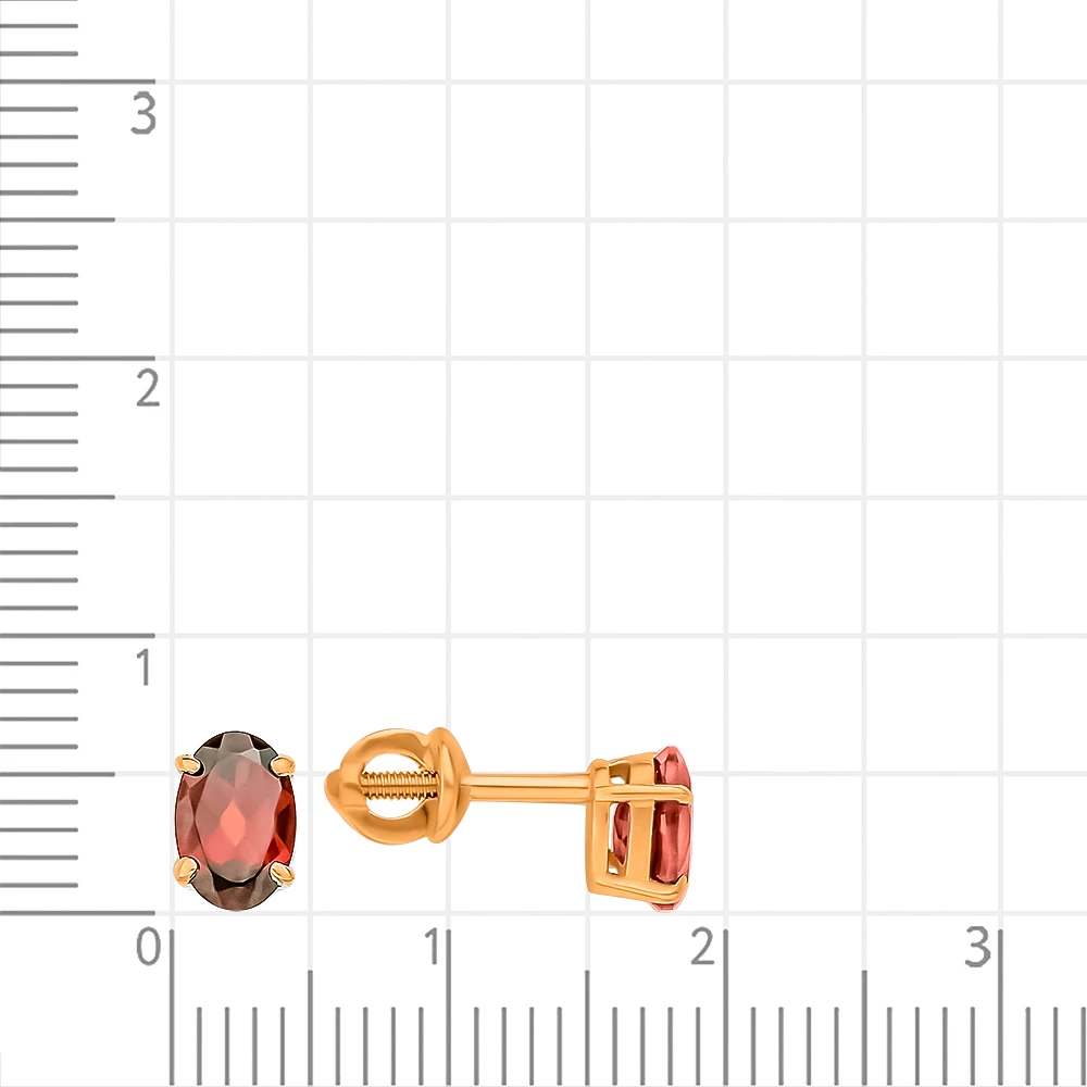 Серьги с гранатами из красного золота 375 пробы 2