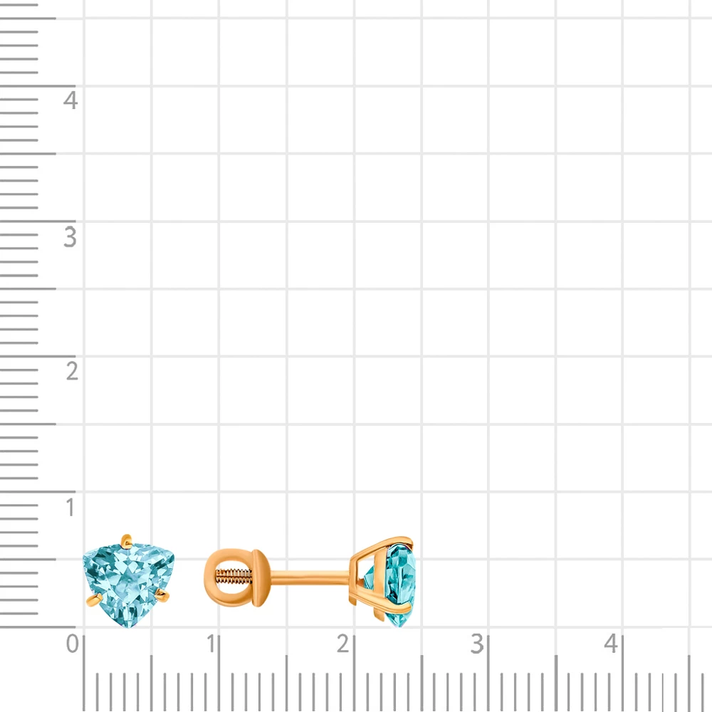 Серьги с топазами из красного золота 375 пробы 2
