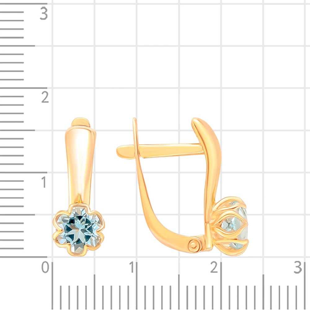 Серьги с топазами из красного золота 375 пробы 2