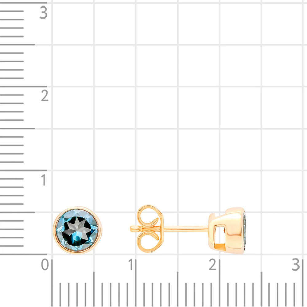 Серьги с топазами лондон из красного золота 375 пробы 2