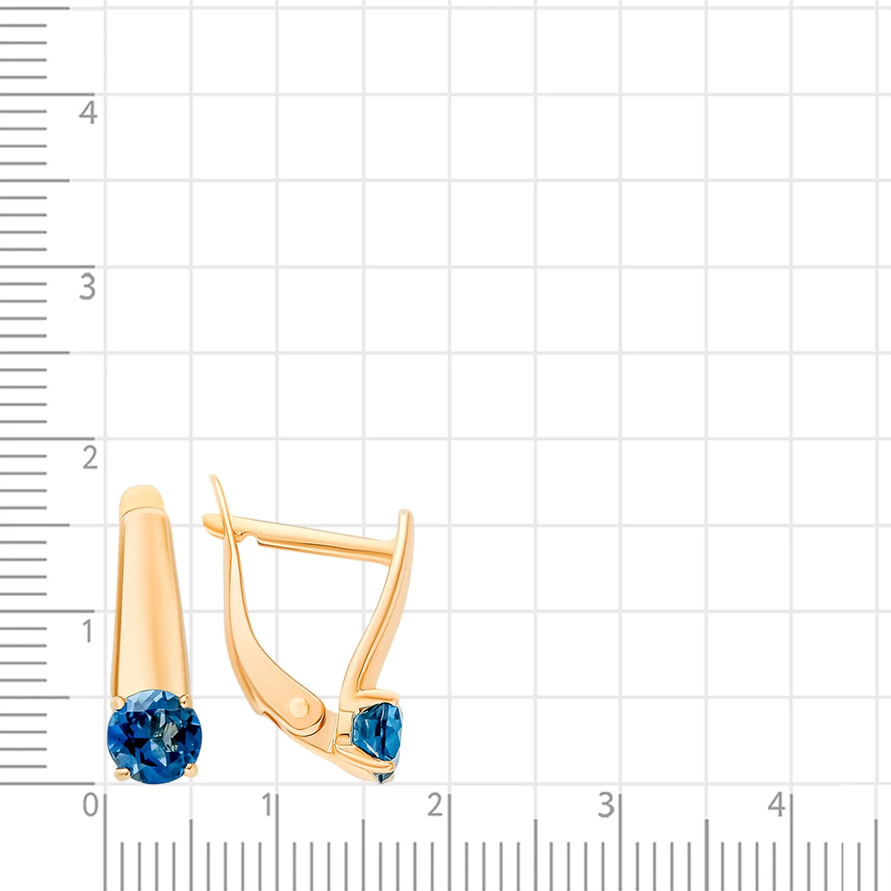 Серьги с топазами лондон из красного золота 585 пробы 2