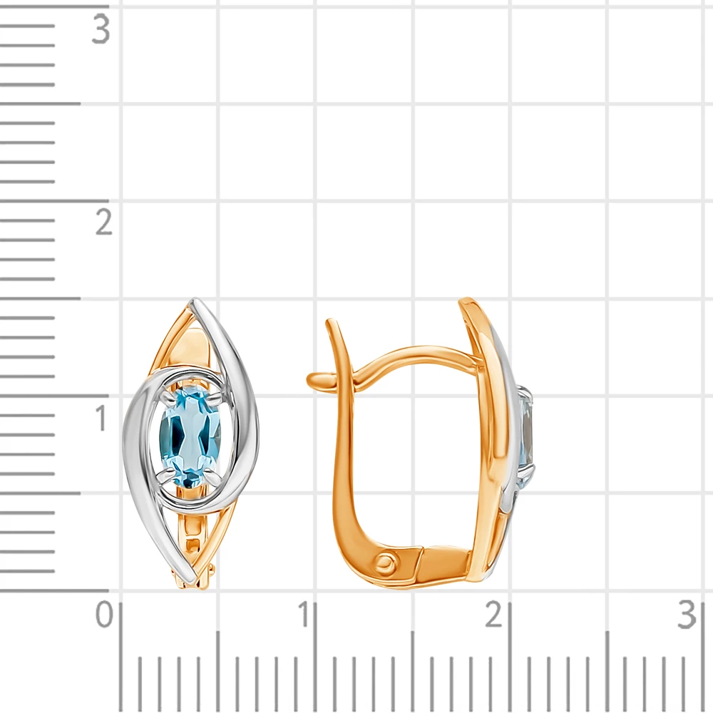 Серьги с топазами из красного золота 585 пробы 2