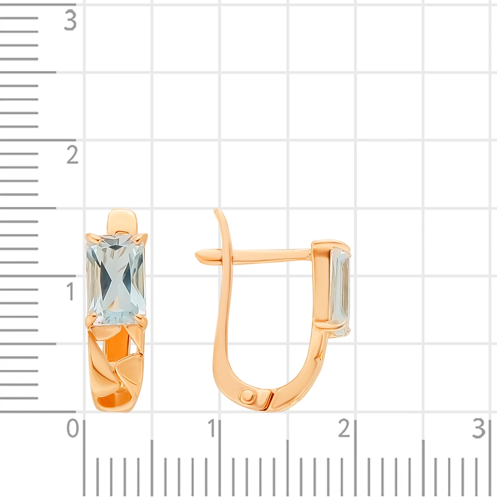 Серьги с топазами из красного золота 585 пробы 2