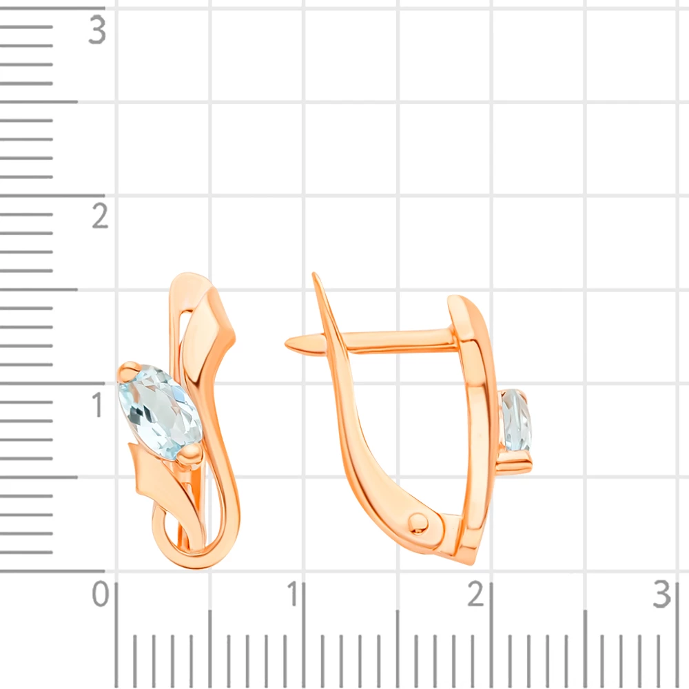Серьги с топазами из красного золота 375 пробы 2