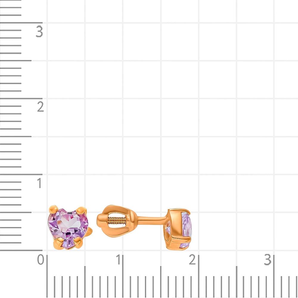 Серьги с аметистами из красного золота 375 пробы 2