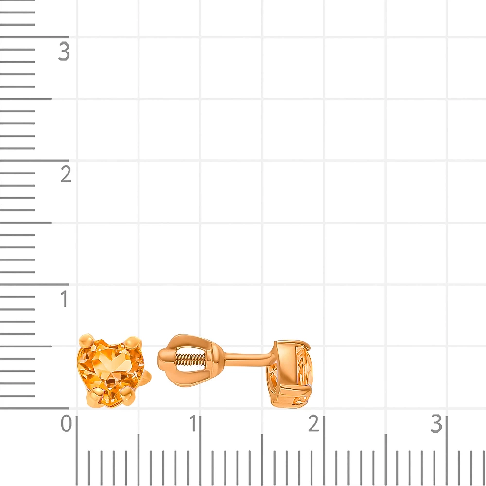 Серьги с цитринами из красного золота 375 пробы 2