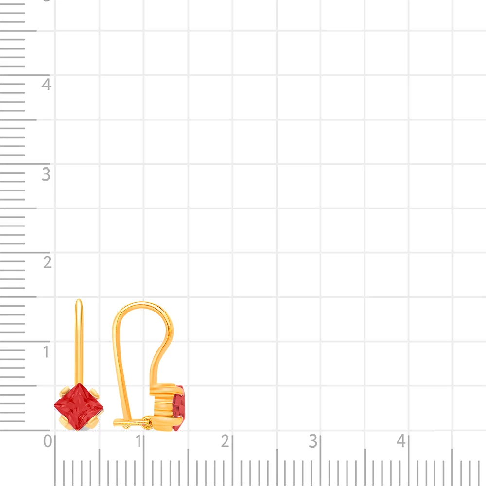 Серьги с гранатами из красного золота 375 пробы 2
