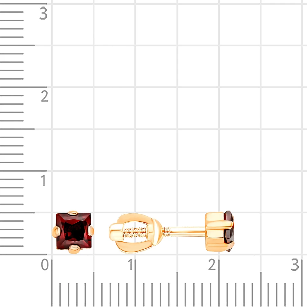 Серьги с гранатами из красного золота 375 пробы 2