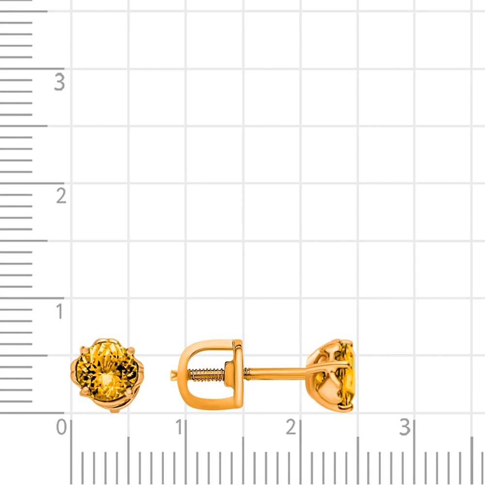 Серьги с цитринами из красного золота 585 пробы 2