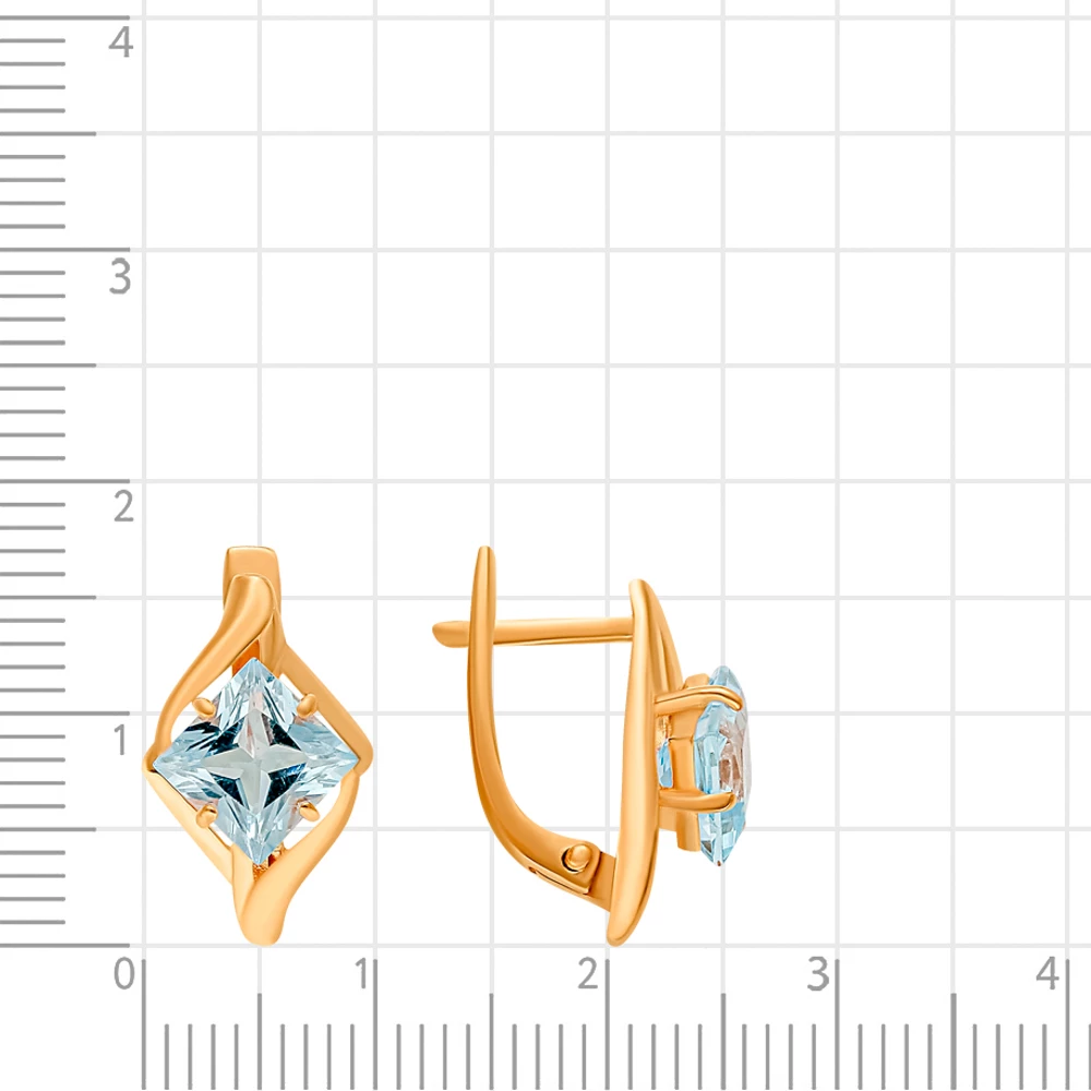 Серьги с топазами из красного золота 375 пробы 2