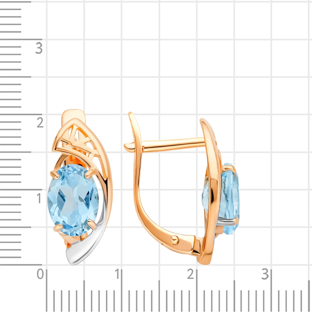 Серьги с топазами из красного золота 585 пробы 2