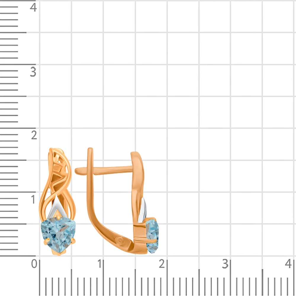 Серьги с топазами из красного золота 585 пробы 2