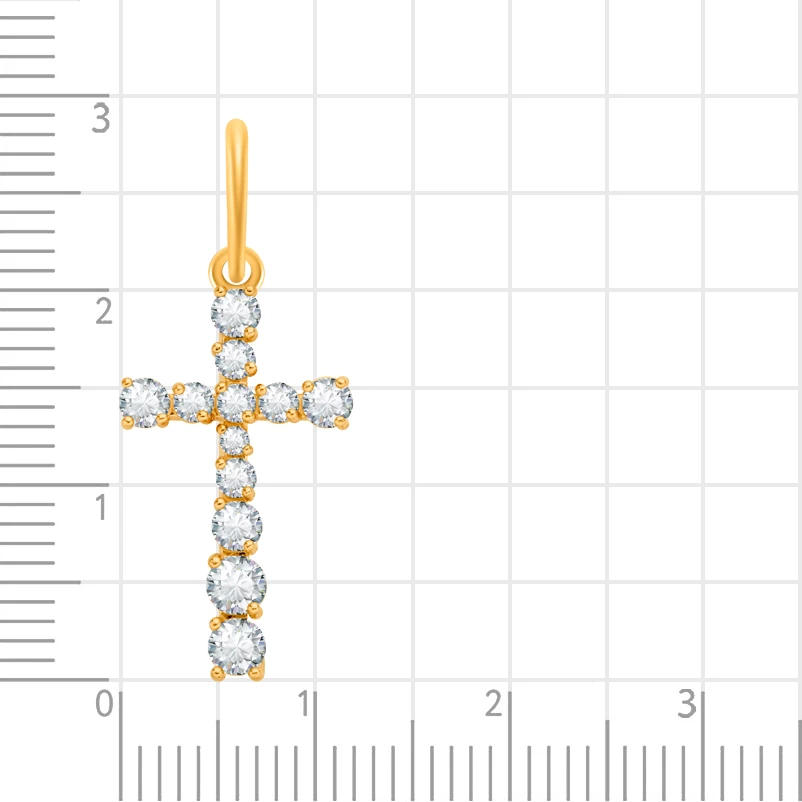 Крестик с топазами из красного золота 375 пробы 2