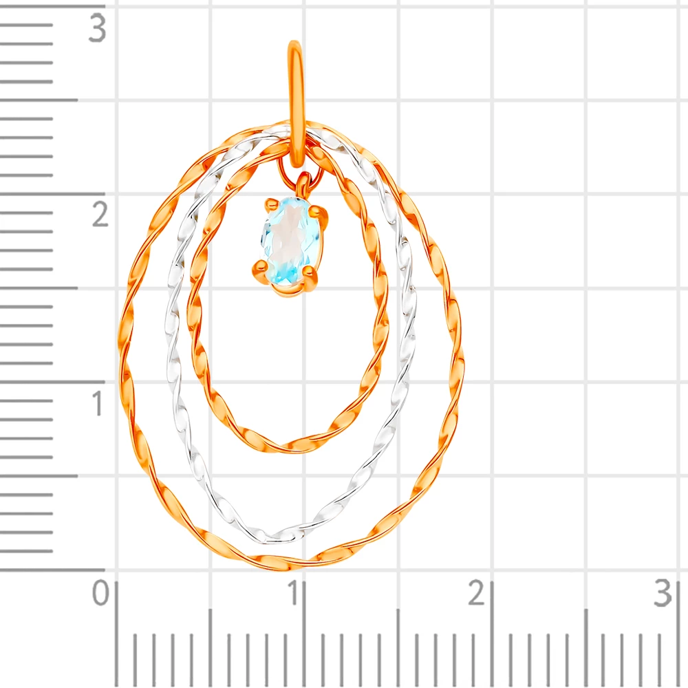 Подвес с топазом из красного золота 585 пробы 2