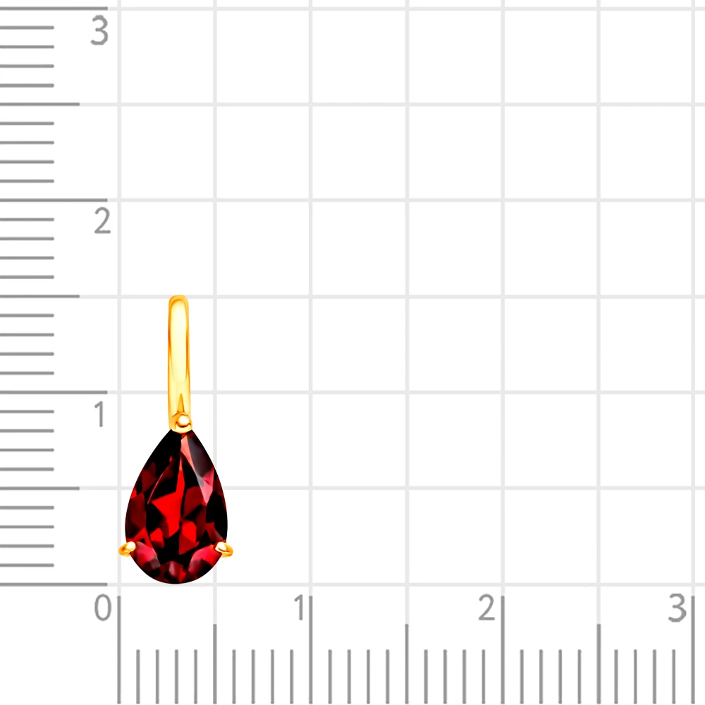 Подвес с гранатом из красного золота 585 пробы 2