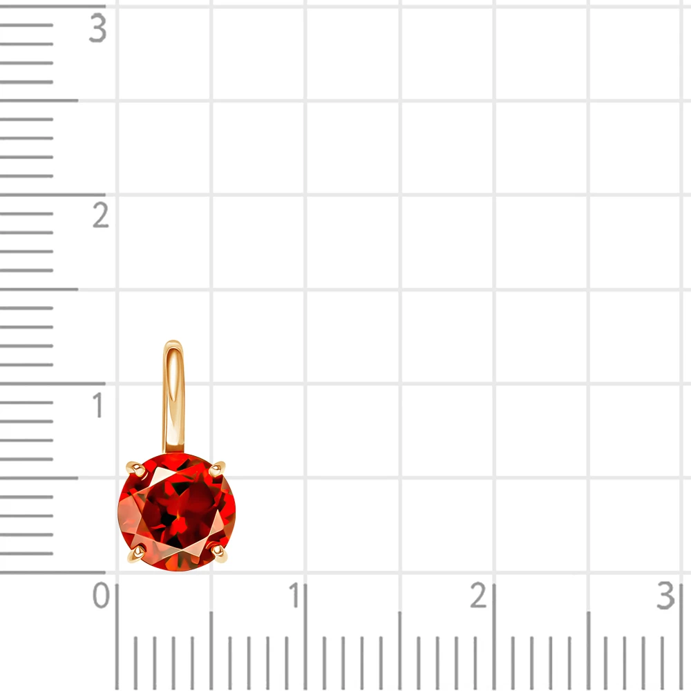 Подвес с гранатом из красного золота 585 пробы 3