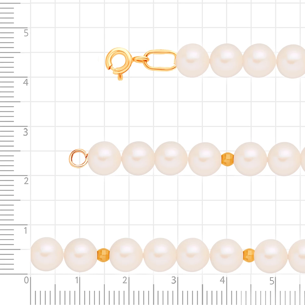 Браслет с культивированным жемчугом из красного золота 585 пробы 2