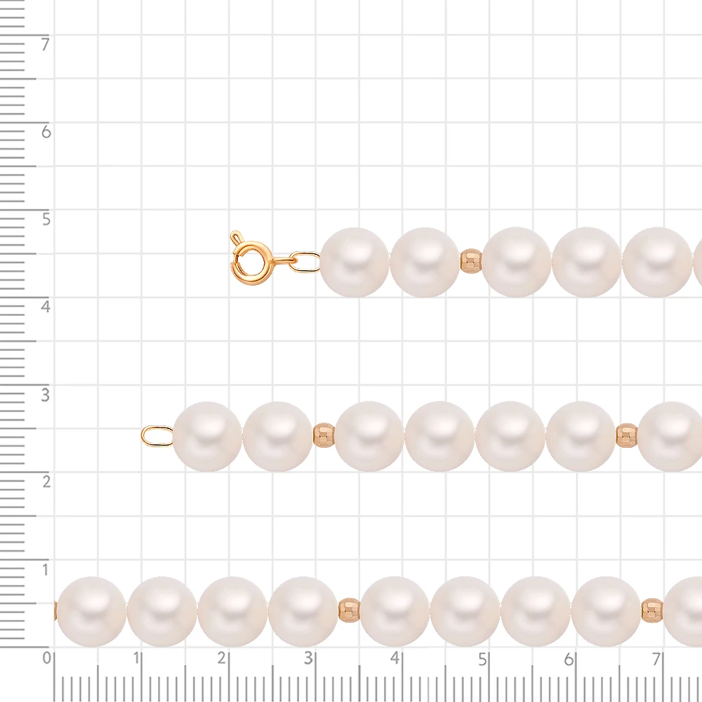 Бусы с культивированным жемчугом из красного золота 585 пробы 2