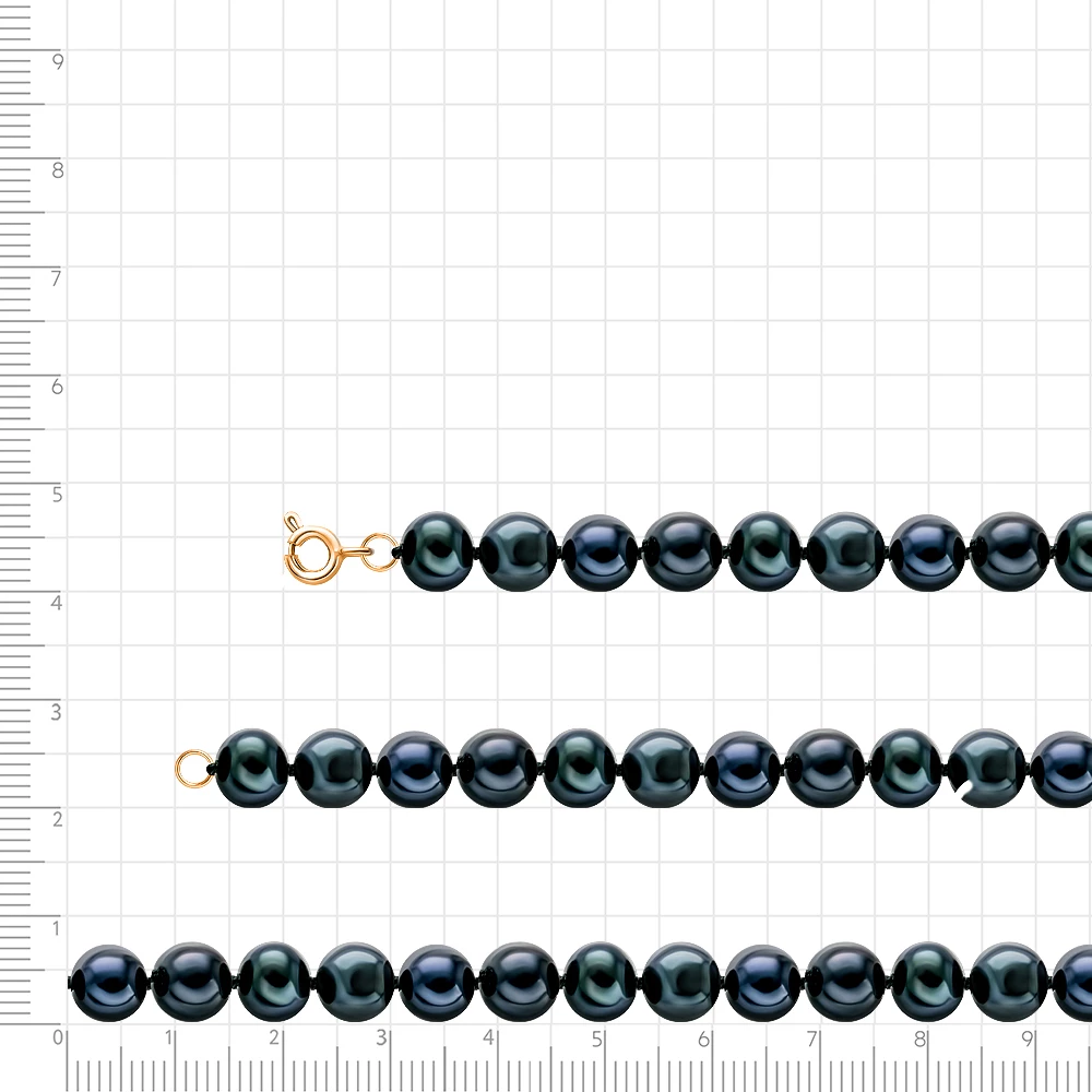 Бусы с культивированным жемчугом из красного золота 585 пробы 2