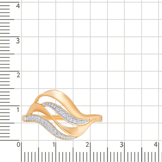 Кольцо с фианитами из красного золота 585 пробы 2