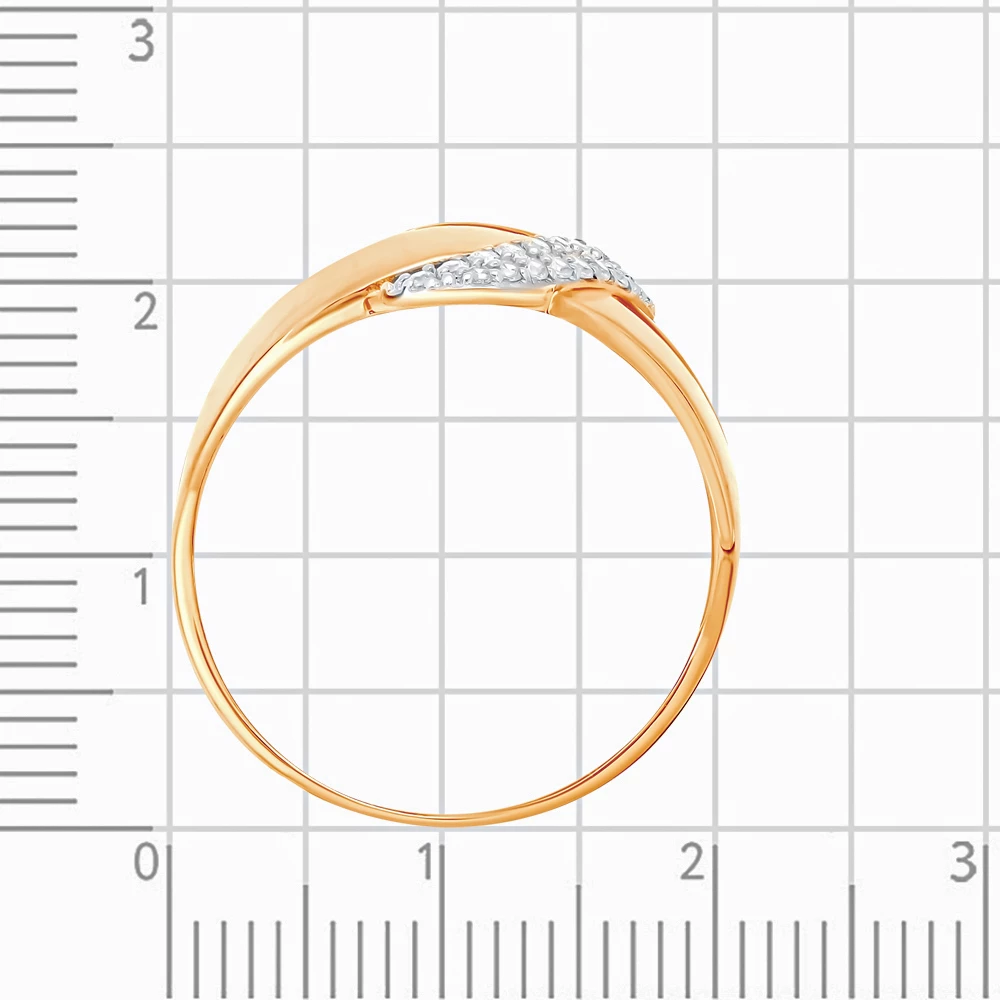 Кольцо с фианитами из красного золота 585 пробы 4