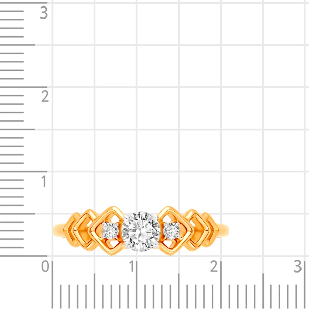 Кольцо с фианитами из красного золота 375 пробы 3