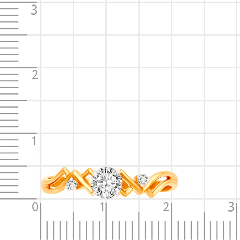 Кольцо с фианитами из красного золота 375 пробы 2