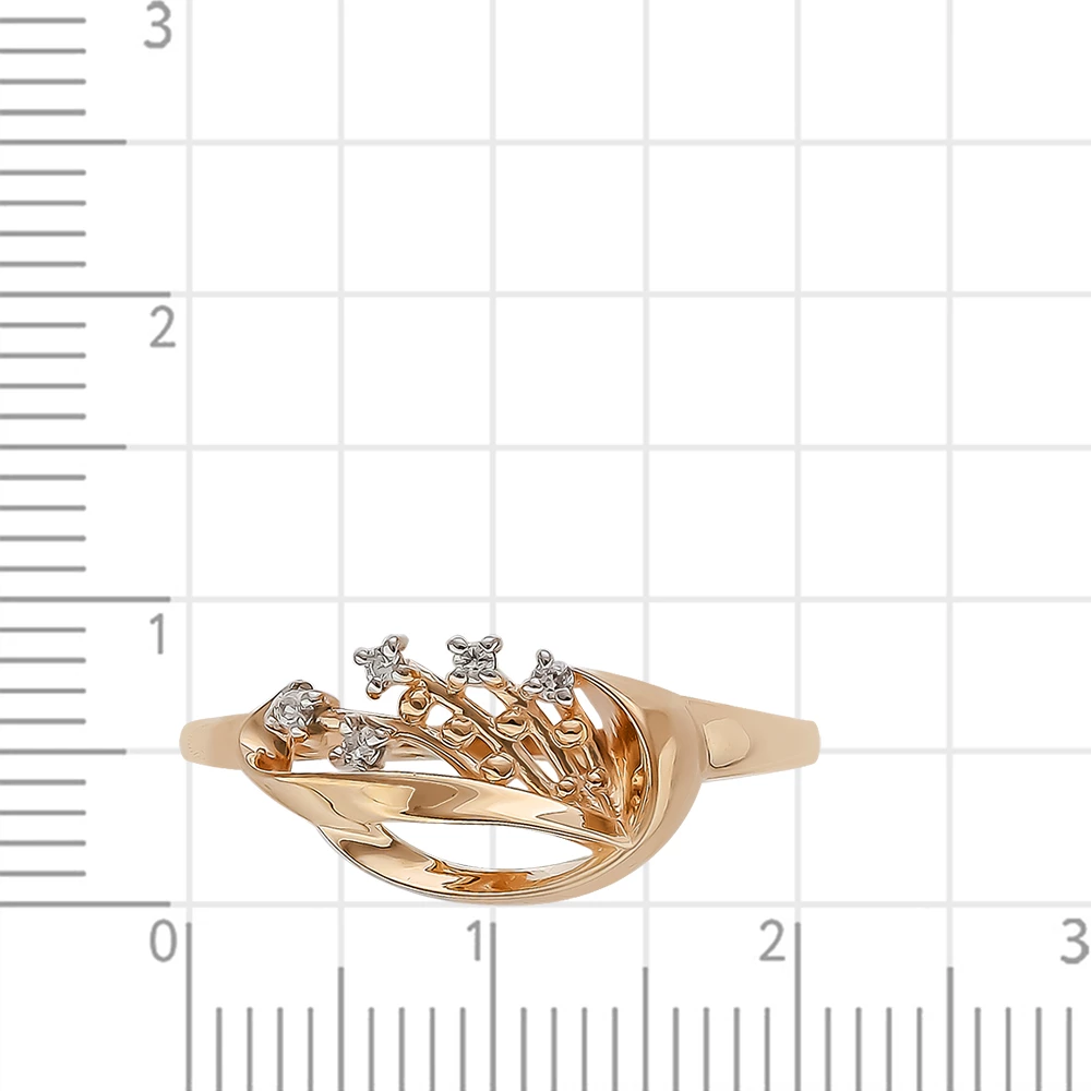 Кольцо с фианитами из красного золота 375 пробы 3