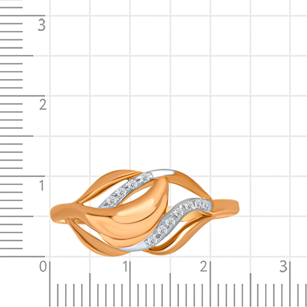 Кольцо с фианитами из красного золота 375 пробы 2