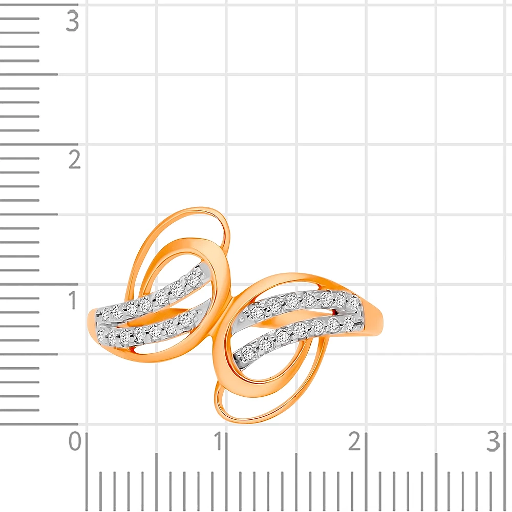 Кольцо с фианитами из красного золота 375 пробы 3