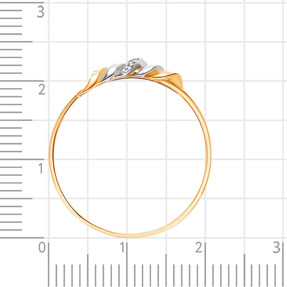 Кольцо с фианитами из красного золота 585 пробы 3