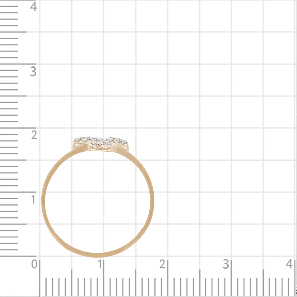 Кольцо с фианитами из красного золота 585 пробы 3