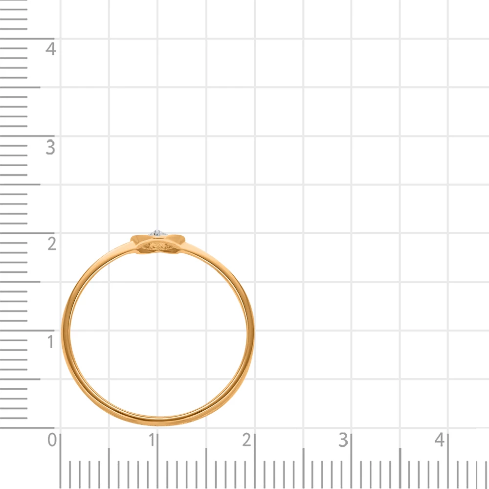 Кольцо с фианитом из красного золота 585 пробы 4