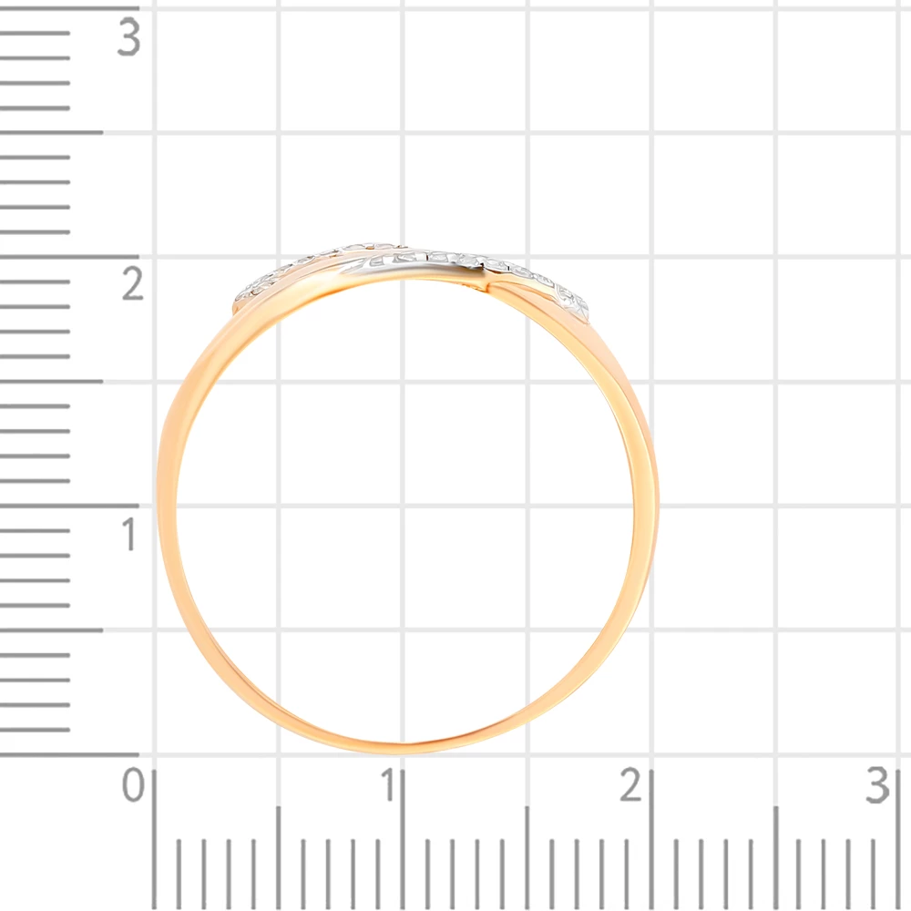 Кольцо с фианитами из красного золота 585 пробы 3