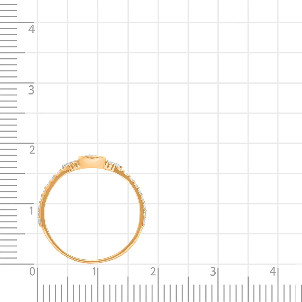 Кольцо с фианитами из красного золота 585 пробы 3