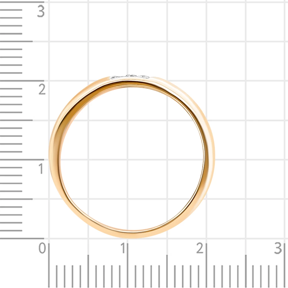 Кольцо с фианитами из красного золота 585 пробы 3