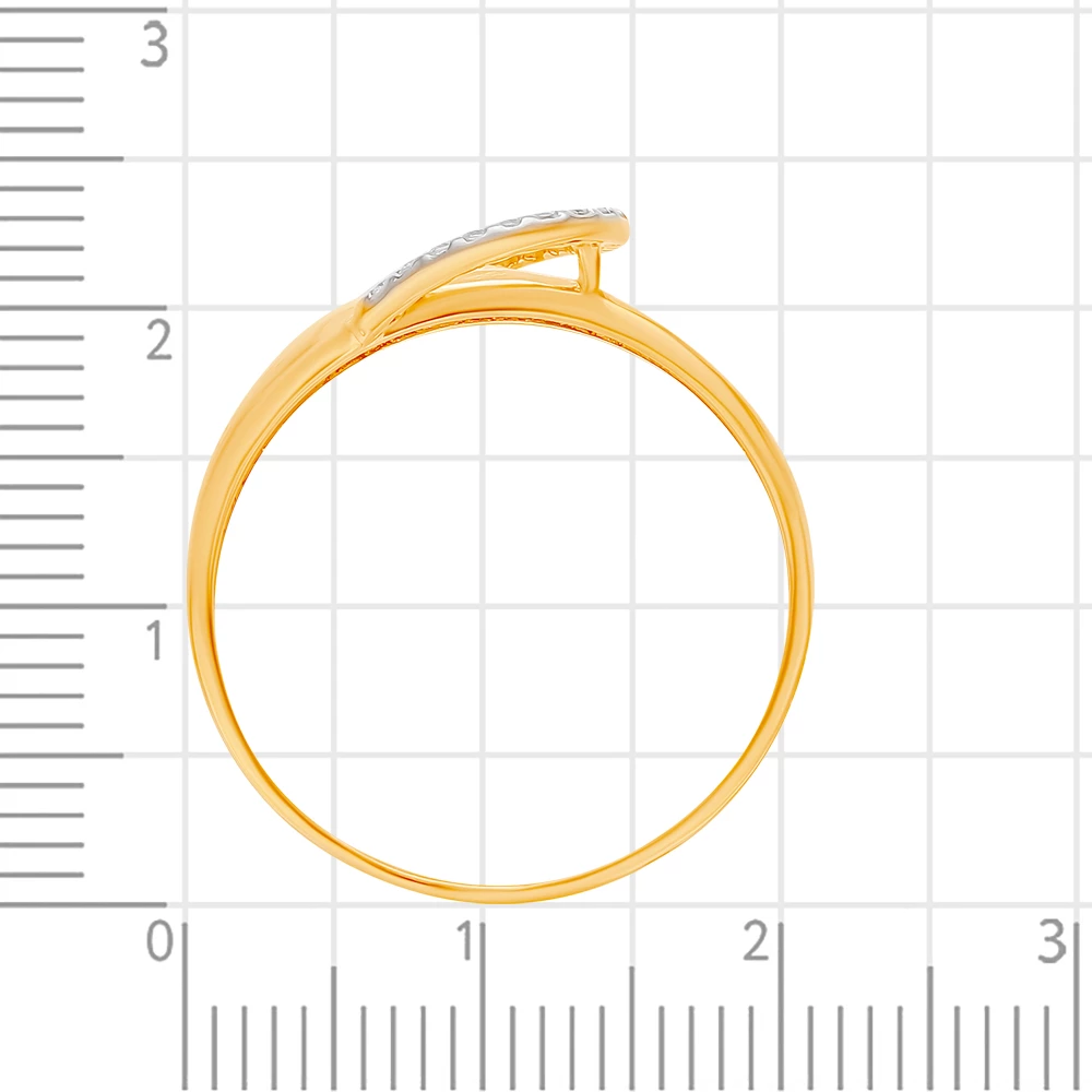 Кольцо с фианитами из красного золота 585 пробы 3
