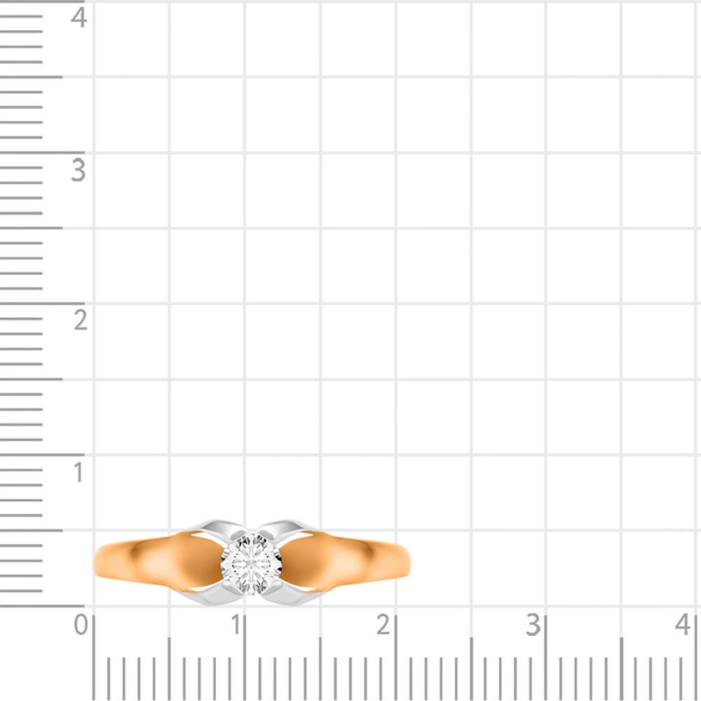Кольцо с фианитом из красного золота 585 пробы 2