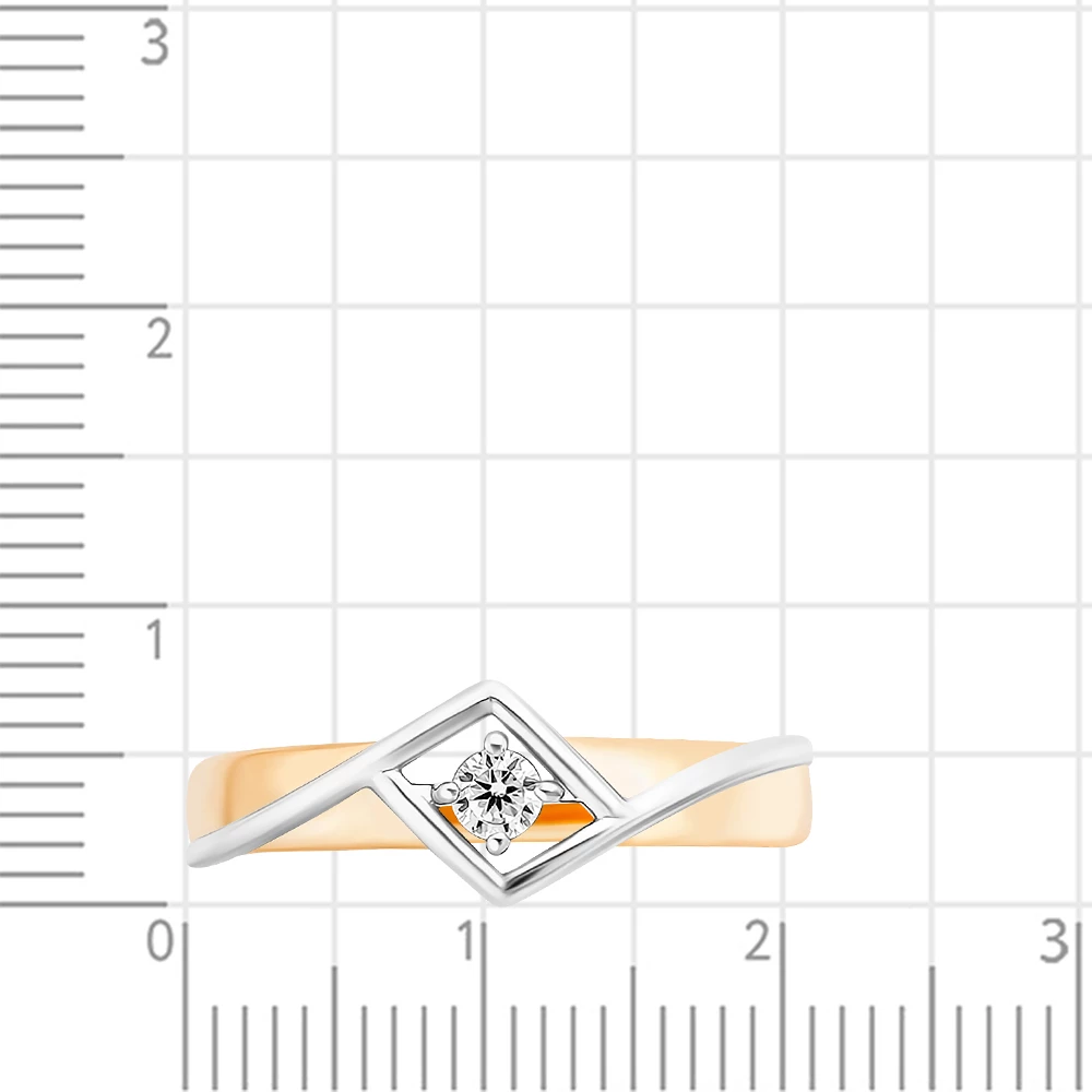 Кольцо с фианитом из красного золота 585 пробы 2