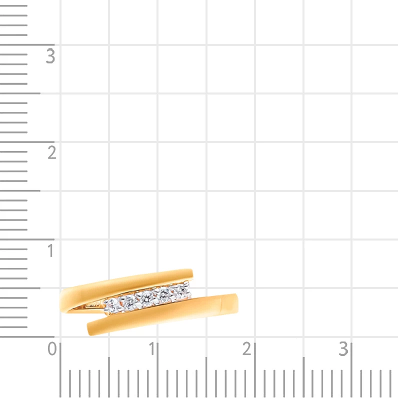 Кольцо с фианитами из красного золота 585 пробы 2