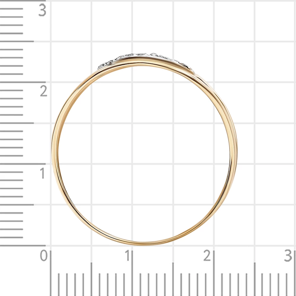 Кольцо с фианитами из красного золота 585 пробы 3