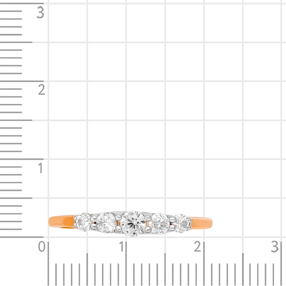 Кольцо с фианитами из красного золота 375 пробы 2