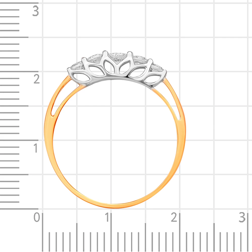 Кольцо с фианитами из красного золота 375 пробы 3