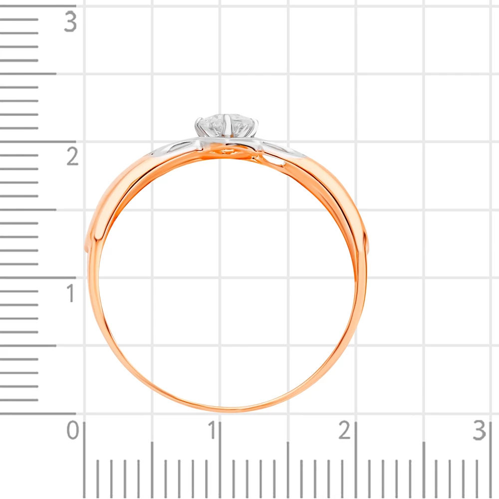 Кольцо с фианитом из красного золота 375 пробы 3