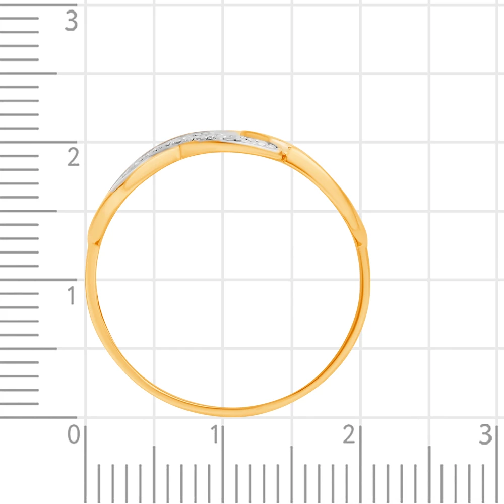 Кольцо с фианитами из красного золота 585 пробы 3