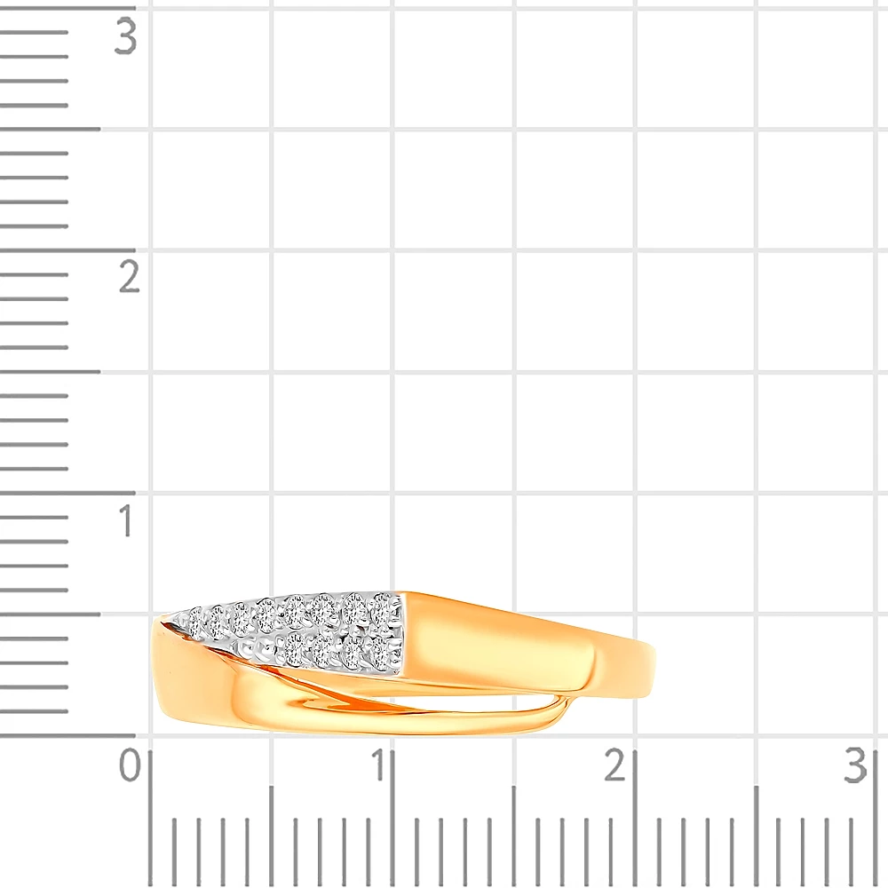 Кольцо с фианитами из красного золота 585 пробы 2