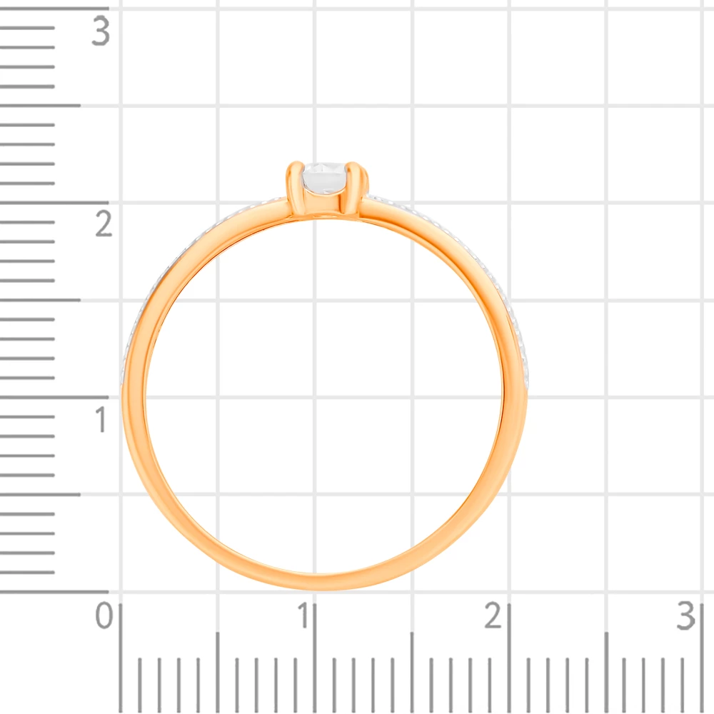 Кольцо с фианитом из красного золота 585 пробы 3
