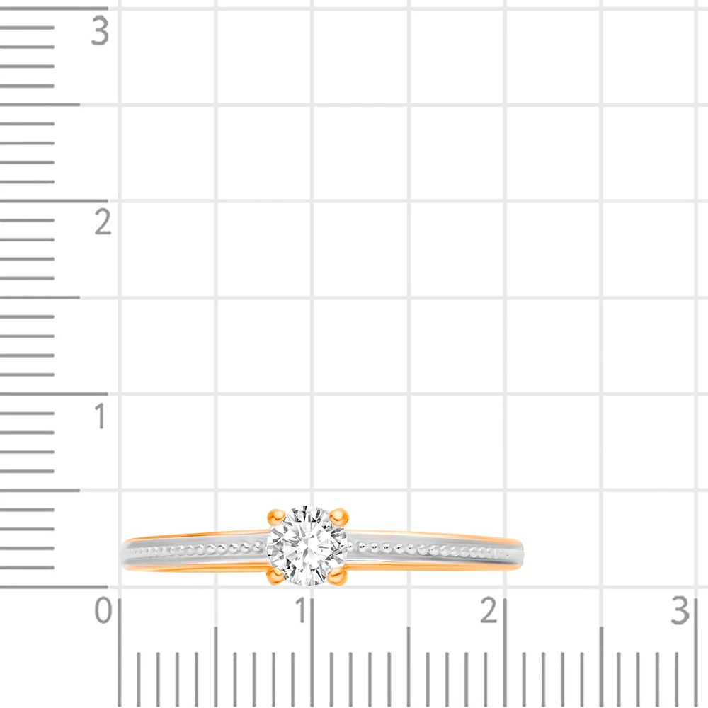 Кольцо с фианитом из красного золота 585 пробы 2