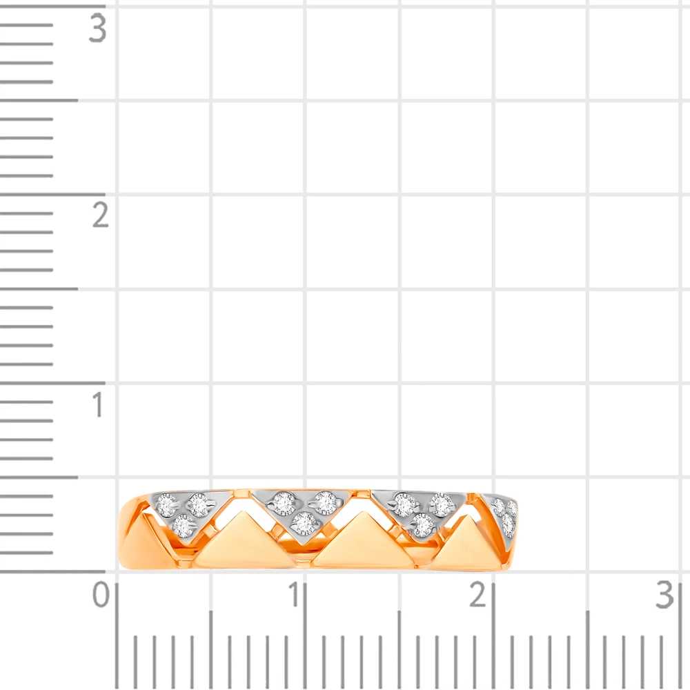 Кольцо с фианитами из красного золота 375 пробы 3