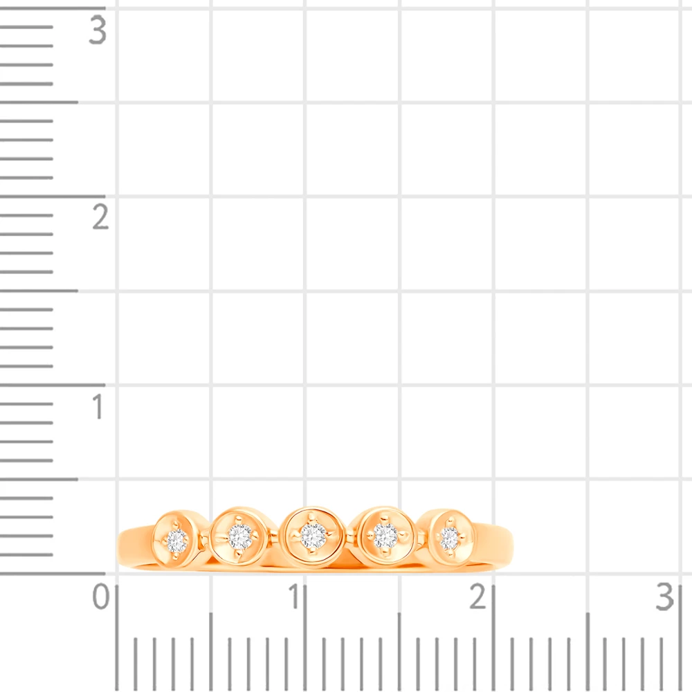 Кольцо с фианитами из красного золота 375 пробы 2